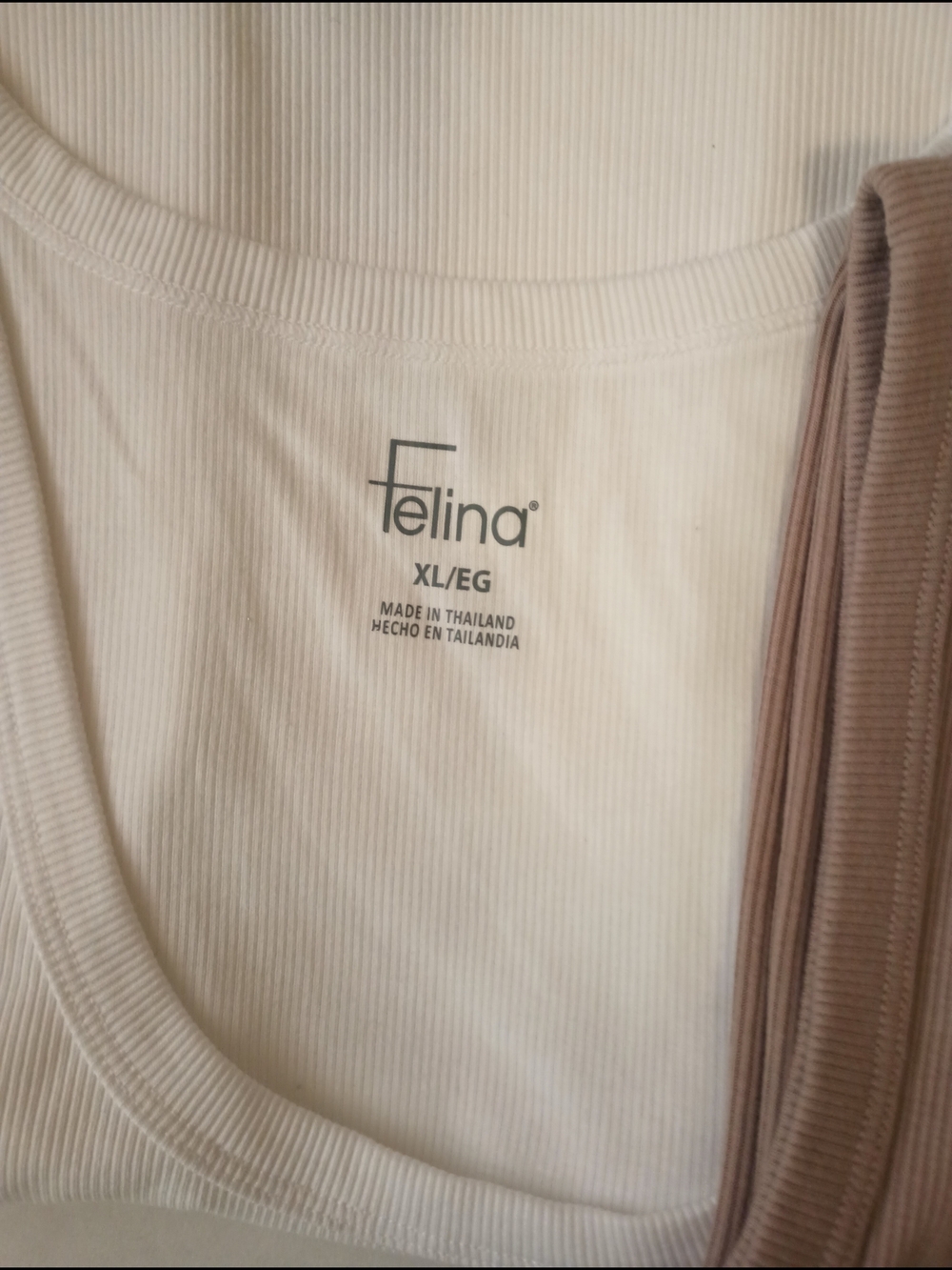 Felina Two Piece Set Ribbed Square-Neck Tank. - Picture 3 of 7